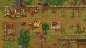 Graveyard keeper standing in front of his house