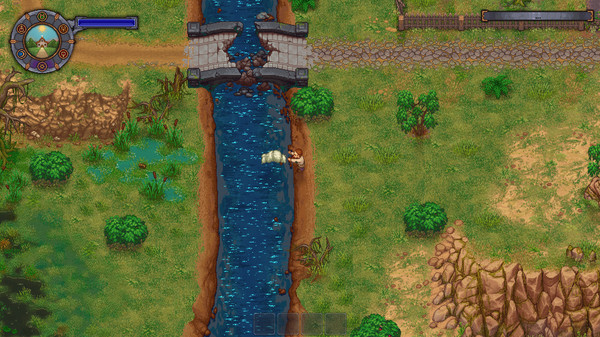 Player throwing away a body into a river 