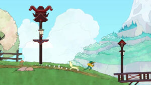 Player running through the hills