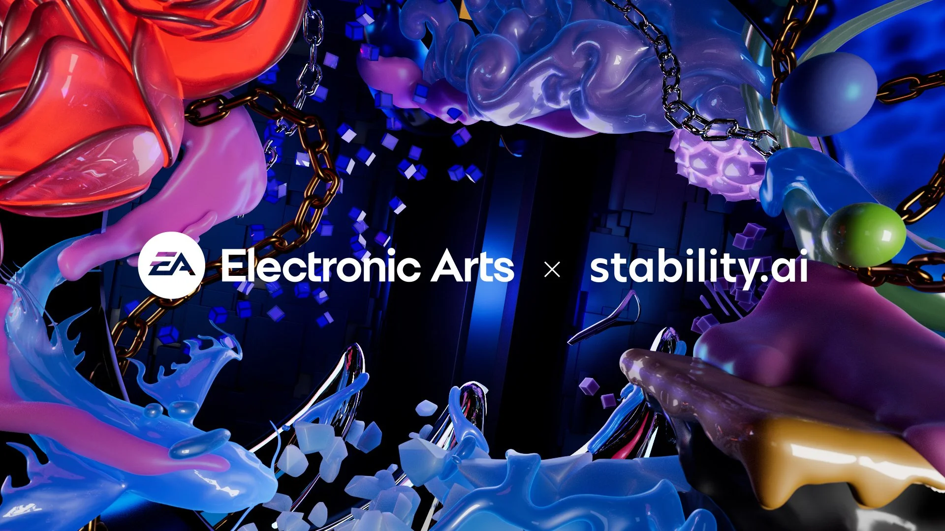 Official image from stability.ai website promoting the partnership with Electronic arts