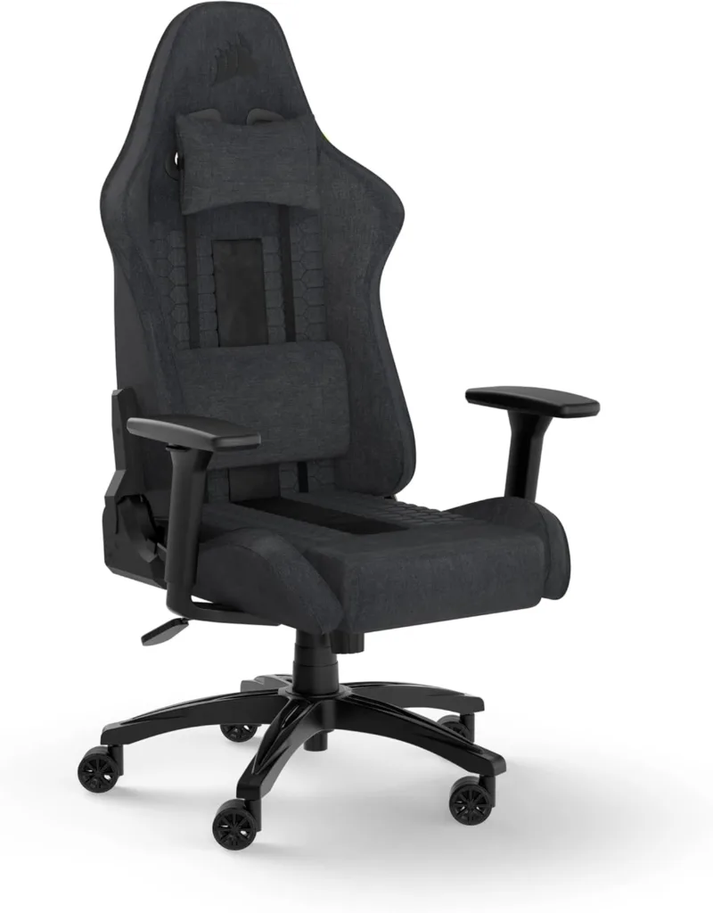 Corsair TC100 Relaxed comfortable gaming chair wide seat leatherette black