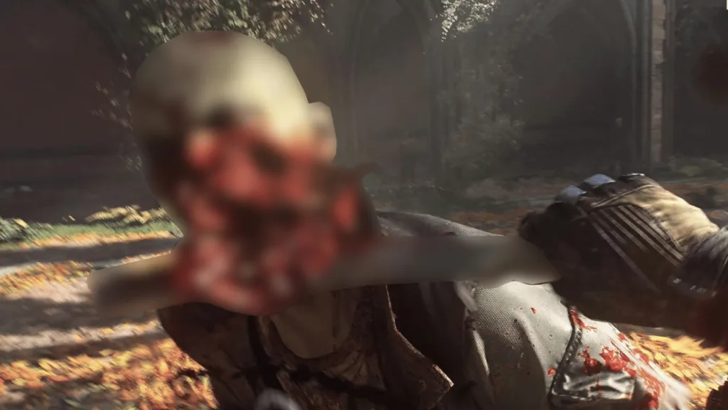 Dying Light 2 gameplay showing blurred zombie attack — navigating YouTube age-restriction rules